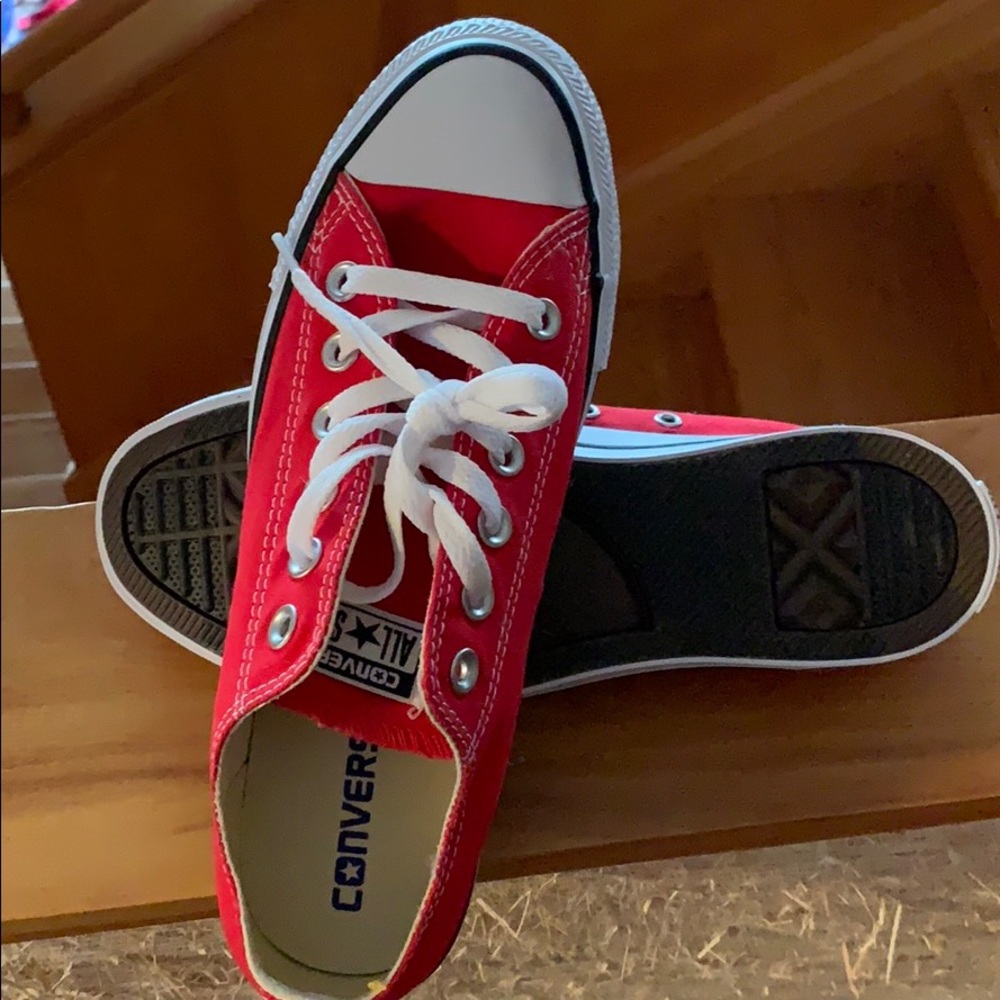 Converse Red and White Athletic Shoes